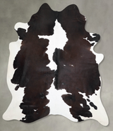 Chocolate and White XX-Large Brazilian Cowhide Rug 7'10"H x 6'7"W #A54209 by Hudson Hides