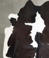 Chocolate and White XX-Large Brazilian Cowhide Rug 7'10"H x 6'7"W #A54209 by Hudson Hides