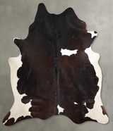 Chocolate and White XX-Large Brazilian Cowhide Rug 8'6"H x 7'7"W #A54216 by Hudson Hides