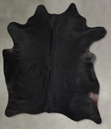 Solid Black X-Large Brazilian Cowhide Rug 7'4"H x 6'4"W #A54220 by Hudson Hides