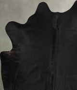 Solid Black X-Large Brazilian Cowhide Rug 7'4"H x 6'4"W #A54220 by Hudson Hides