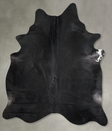 Solid Black XX-Large Brazilian Cowhide Rug 7'11"H x 6'6"W #A54221 by Hudson Hides