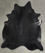 Solid Black XX-Large Brazilian Cowhide Rug 7'11"H x 6'6"W #A54221 by Hudson Hides
