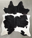 Black and White X-Large Brazilian Cowhide Rug 7'2"H x 6'5"W #A54227 by Hudson Hides