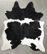 Black and White X-Large Brazilian Cowhide Rug 7'2"H x 6'5"W #A54227 by Hudson Hides
