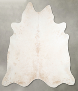 Ivory with Beige XX-Large Brazilian Cowhide Rug 7'11"H x 7'6"W #A54229 by Hudson Hides