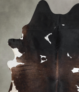 Chocolate and White X-Large Brazilian Cowhide Rug 7'7"H x 6'4"W #A54238 by Hudson Hides