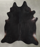 Solid Black XX-Large Brazilian Cowhide Rug 7'6"H x 6'8"W #A54243 by Hudson Hides