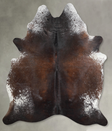 Salt and Pepper Brown XX-Large Brazilian Cowhide Rug 7'10"H x 6'5"W #A54245 by Hudson Hides