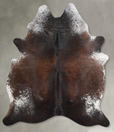 Salt and Pepper Brown XX-Large Brazilian Cowhide Rug 7'10"H x 6'5"W #A54245 by Hudson Hides