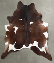 Chocolate and White X-Large Brazilian Cowhide Rug 7'5"H x 6'8"W #A54249 by Hudson Hides