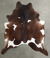 Chocolate and White X-Large Brazilian Cowhide Rug 7'5"H x 6'8"W #A54249 by Hudson Hides
