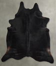 Solid Black XX-Large Brazilian Cowhide Rug 8'6"H x 7'3"W #A54253 by Hudson Hides