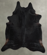 Solid Black XX-Large Brazilian Cowhide Rug 8'6"H x 7'3"W #A54253 by Hudson Hides