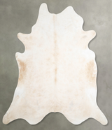 Ivory with Beige XX-Large Brazilian Cowhide Rug 7'8"H x 7'10"W #A54254 by Hudson Hides