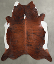 Medium Brindle X-Large Brazilian Cowhide Rug 7'0"H x 6'7"W #A54258 by Hudson Hides