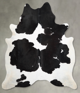 Black and White XX-Large Brazilian Cowhide Rug 7'8"H x 6'9"W #A54270 by Hudson Hides