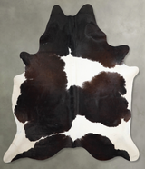 Chocolate and White XX-Large Brazilian Cowhide Rug 8'5"H x 6'11"W #A54274 by Hudson Hides