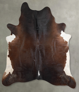 Chocolate and White XX-Large Brazilian Cowhide Rug 8'5"H x 7'0"W #A54275 by Hudson Hides