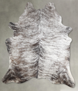 Grey Brindle X-Large Brazilian Cowhide Rug 7'7"H x 6'3"W #A54285 by Hudson Hides