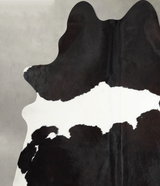 Black and White X-Large Brazilian Cowhide Rug 7'1"H x 6'6"W #A54287 by Hudson Hides