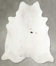 Ivory with Beige X-Large Brazilian Cowhide Rug 7'3"H x 6'9"W #A54289 by Hudson Hides