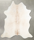 Ivory with Beige X-Large Brazilian Cowhide Rug 7'9"H x 6'5"W #A54293 by Hudson Hides