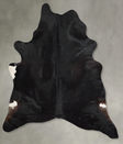 Solid Black XX-Large Brazilian Cowhide Rug 8'1"H x 6'7"W #A54308 by Hudson Hides