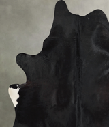 Solid Black XX-Large Brazilian Cowhide Rug 8'1"H x 6'7"W #A54308 by Hudson Hides