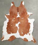 Brown and White XX-Large Brazilian Cowhide Rug 7'7"H x 6'7"W #A54318 by Hudson Hides