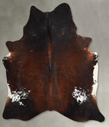 Chocolate and White X-Large Brazilian Cowhide Rug 7'7"H x 6'4"W #A54329 by Hudson Hides