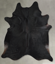Solid Black XX-Large Brazilian Cowhide Rug 8'4"H x 6'8"W #A54331 by Hudson Hides