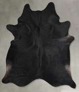 Solid Black XX-Large Brazilian Cowhide Rug 8'4"H x 6'8"W #A54331 by Hudson Hides