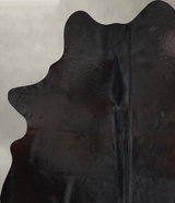 Solid Black X-Large Brazilian Cowhide Rug 8'1"H x 5'11"W #A54335 by Hudson Hides