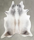 Grey with Beige X-Large Brazilian Cowhide Rug 7'5"H x 6'6"W #A54336 by Hudson Hides