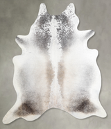 Grey with Beige X-Large Brazilian Cowhide Rug 7'5"H x 6'6"W #A54336 by Hudson Hides