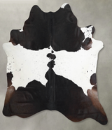 Chocolate and White X-Large Brazilian Cowhide Rug 7'1"H x 6'7"W #A54343 by Hudson Hides