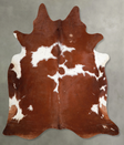Brown and White X-Large Brazilian Cowhide Rug 7'3"H x 6'10"W #A54351 by Hudson Hides