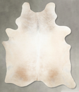 Ivory with Beige XX-Large Brazilian Cowhide Rug 8'7"H x 6'10"W #A54361 by Hudson Hides