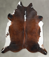 Chocolate and White XX-Large Brazilian Cowhide Rug 8'4"H x 7'8"W #A54364 by Hudson Hides