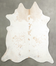 Beige and White XX-Large Brazilian Cowhide Rug 8'3"H x 7'4"W #A54368 by Hudson Hides