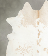 Beige and White XX-Large Brazilian Cowhide Rug 8'3"H x 7'4"W #A54368 by Hudson Hides