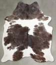 Chocolate and White X-Large Brazilian Cowhide Rug 7'2"H x 5'9"W #A54369 by Hudson Hides