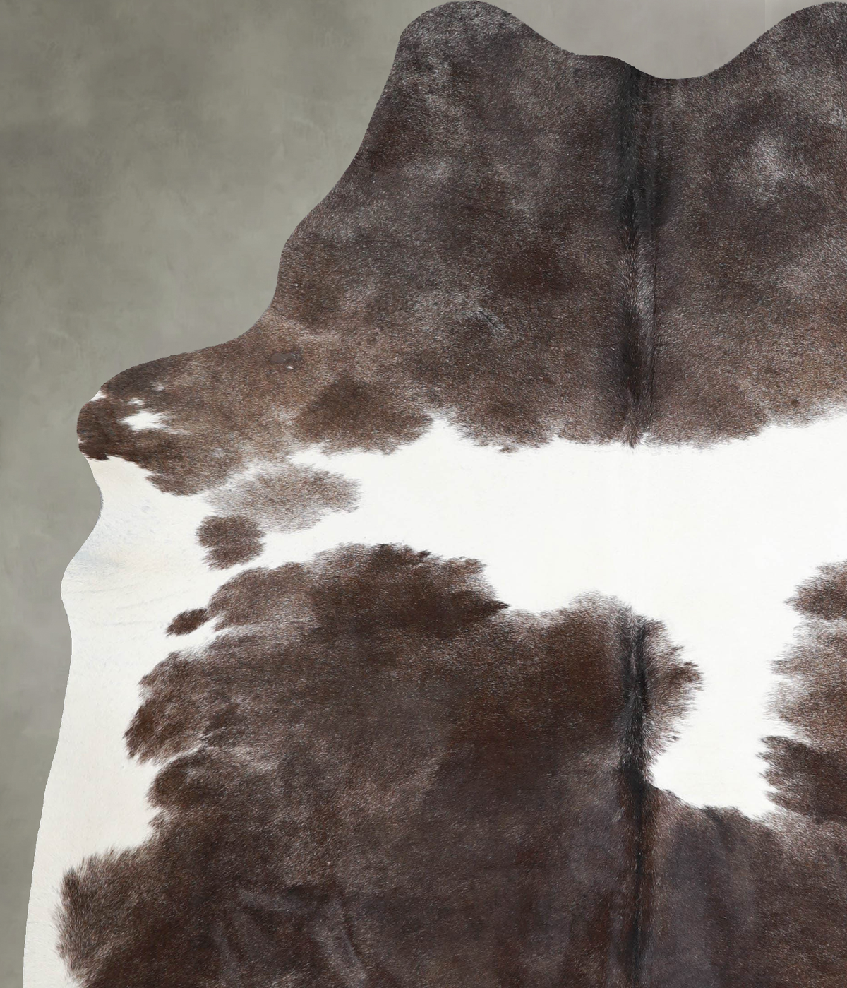 Chocolate and White X-Large Brazilian Cowhide Rug 7'2"H x 5'9"W #A54369 by Hudson Hides