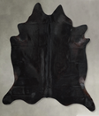 Solid Black XX-Large Brazilian Cowhide Rug 7'1"H x 7'1"W #A54372 by Hudson Hides