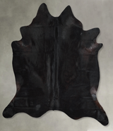Solid Black XX-Large Brazilian Cowhide Rug 7'1"H x 7'1"W #A54372 by Hudson Hides