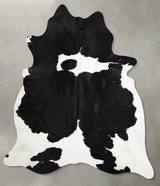 Black and White X-Large Brazilian Cowhide Rug 7'1"H x 6'7"W #A54380 by Hudson Hides