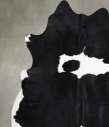 Black and White X-Large Brazilian Cowhide Rug 7'1"H x 6'7"W #A54380 by Hudson Hides