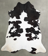 Black and White XX-Large Brazilian Cowhide Rug 7'8"H x 6'9"W #A54383 by Hudson Hides