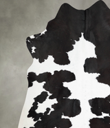 Black and White XX-Large Brazilian Cowhide Rug 7'8"H x 6'9"W #A54383 by Hudson Hides